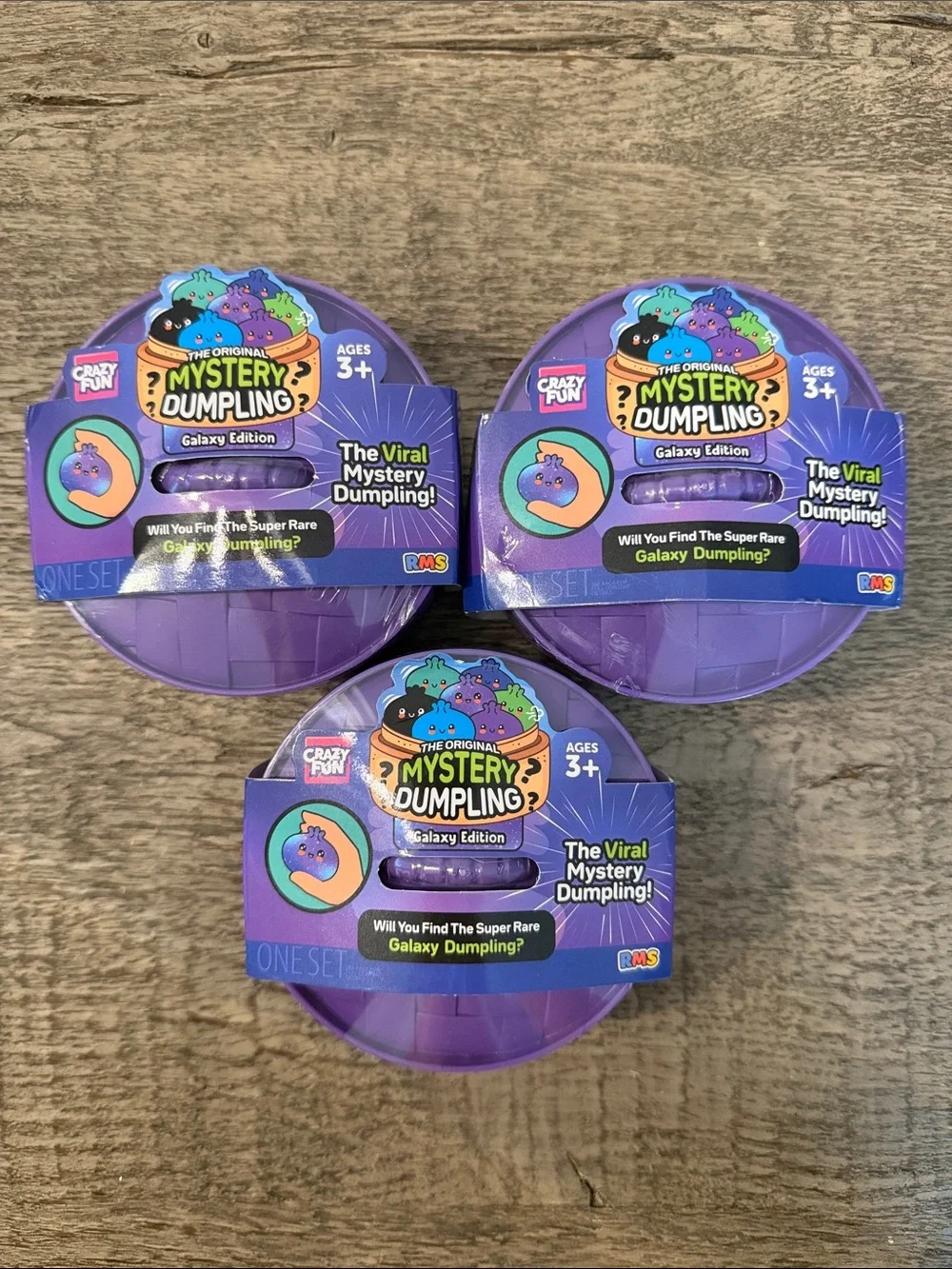 RMS Viral Crazy Fun Mystery Dumpling Galaxy Bao Bun Set Bundle Lot 3 Squishy